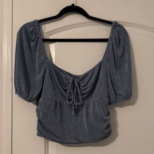 Sophie Rue Slate Blue Ruched Blouse